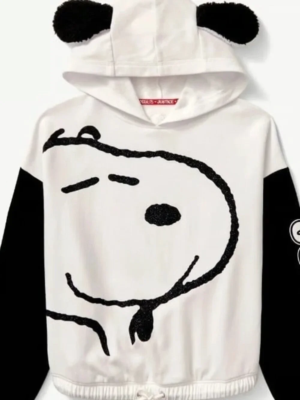 Justice girls hooded Snoopy cosplay sweater size S